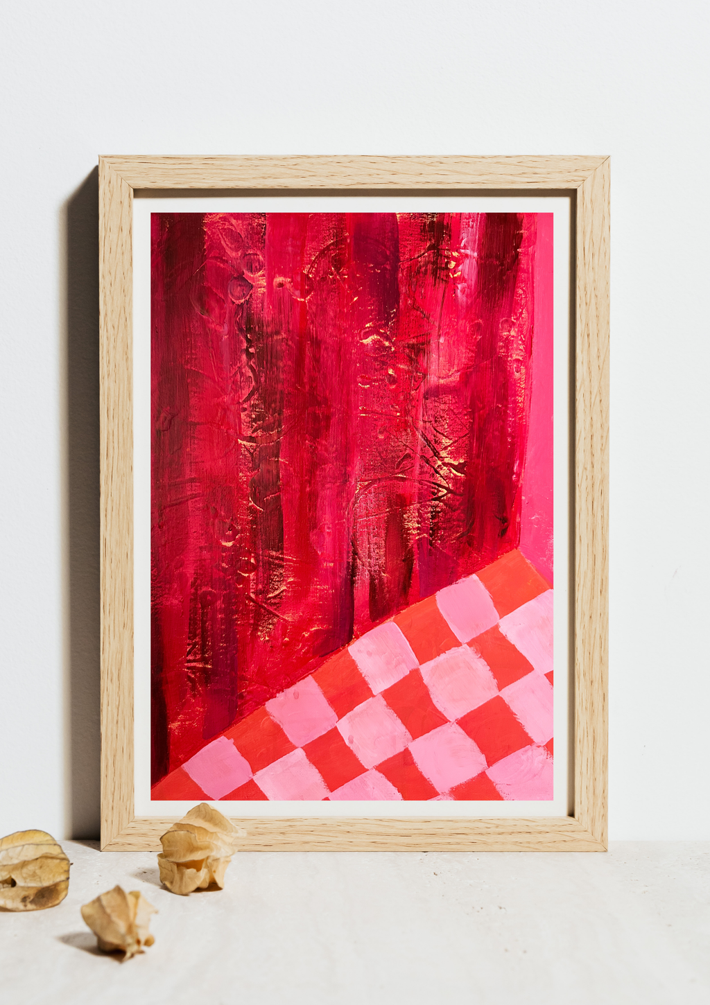 Pink Checkers Art Print