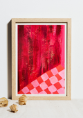 Pink Checkers Art Print