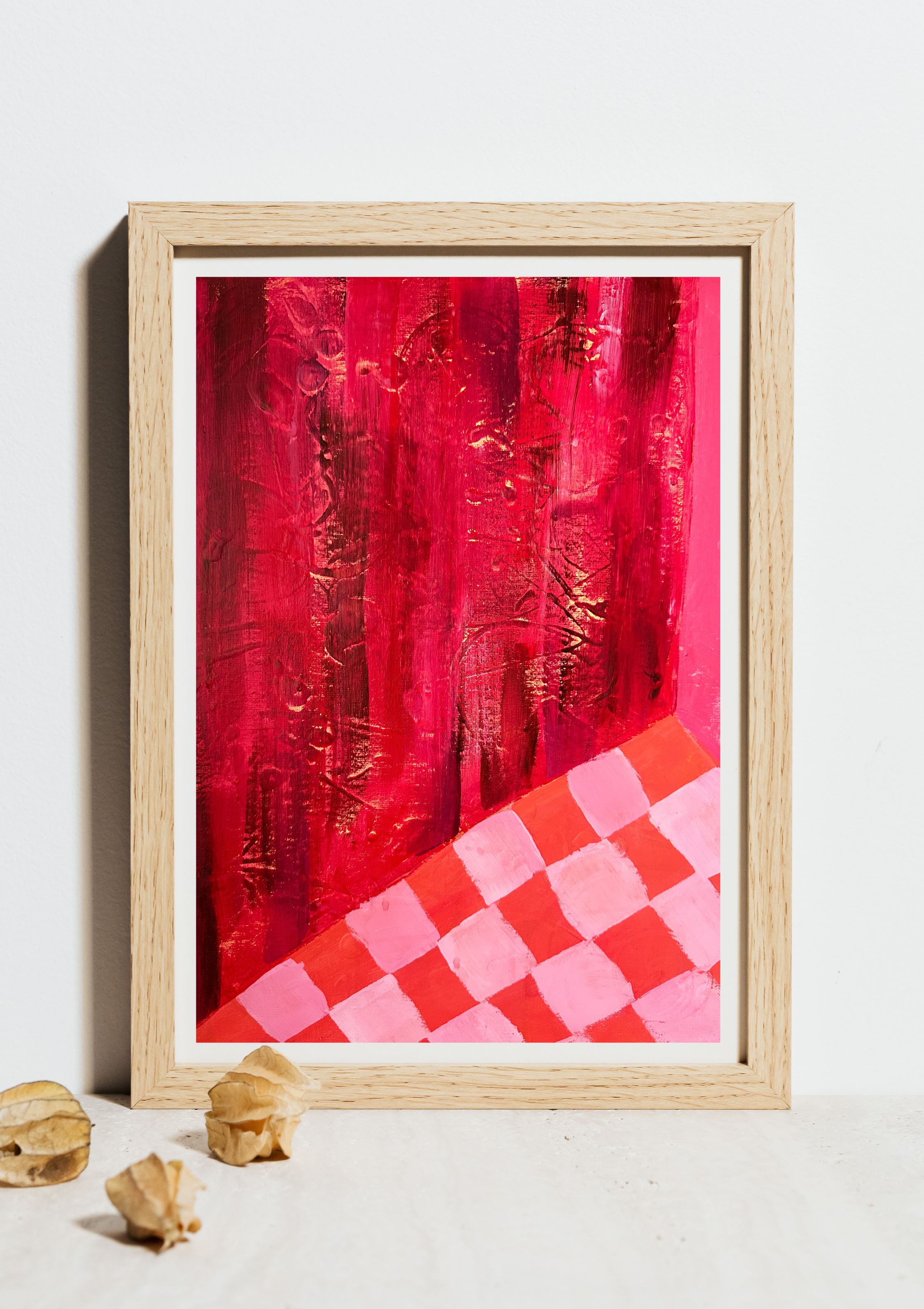 Pink Checkers Art Print