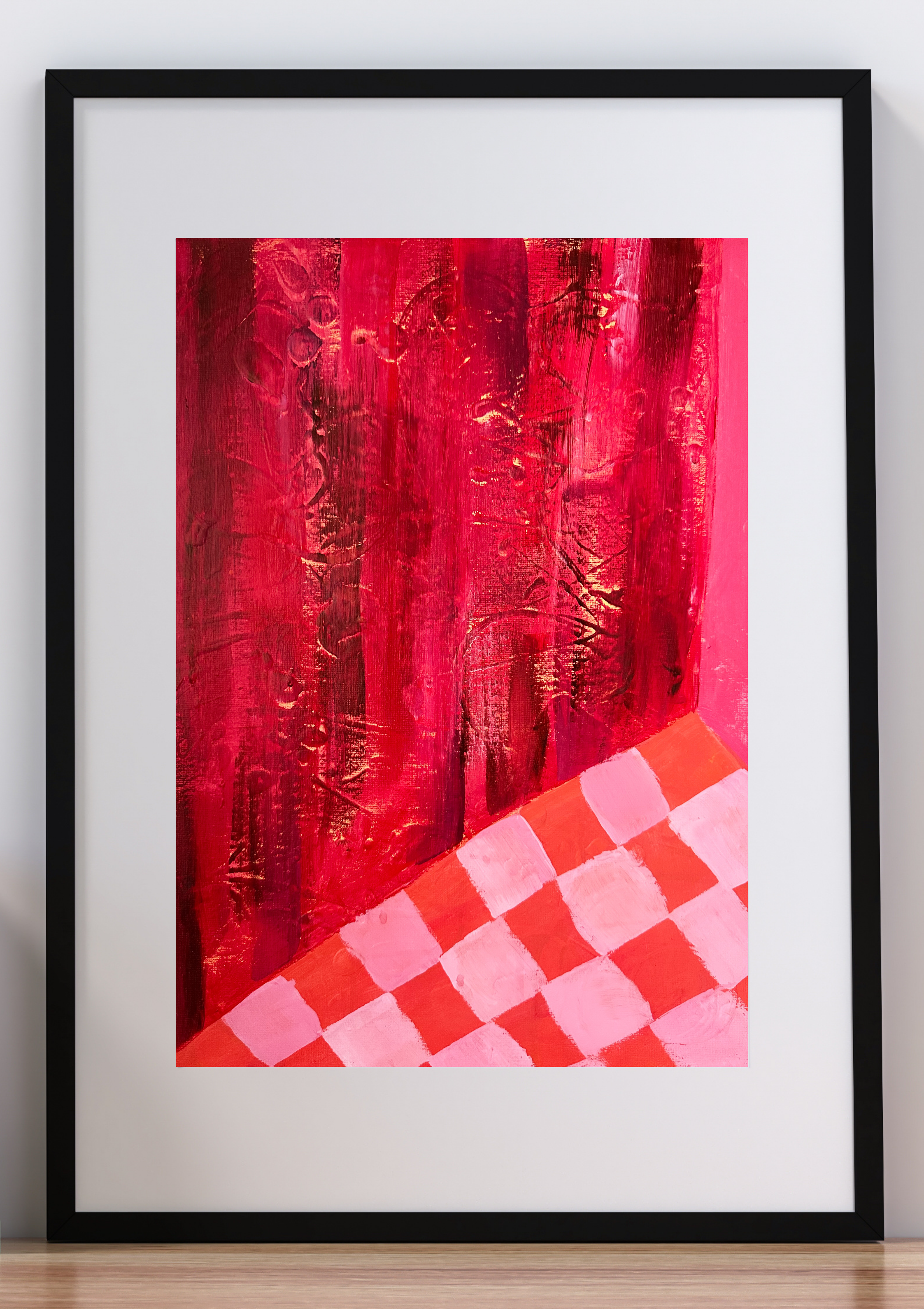Pink Checkers Art Print